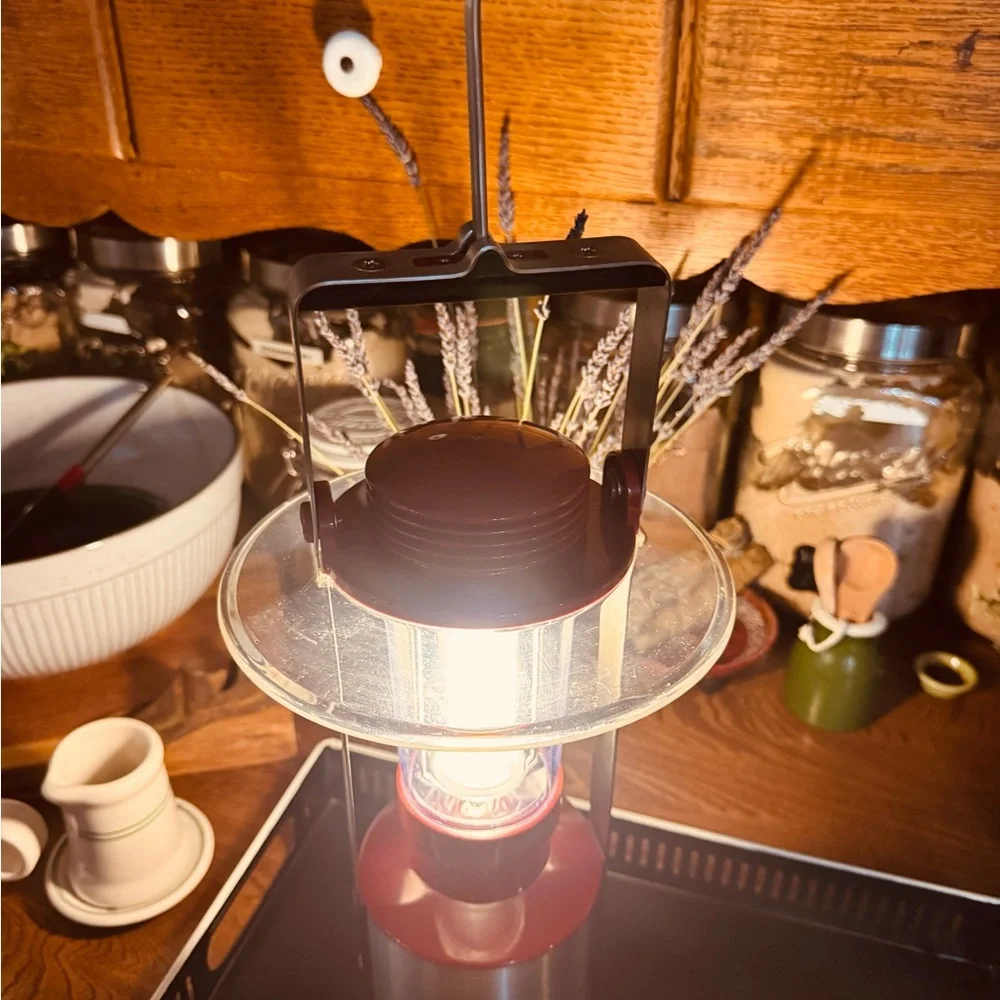 GE Recreation & Emergency Red and Silver Stainless Fluorescent Battery Lantern